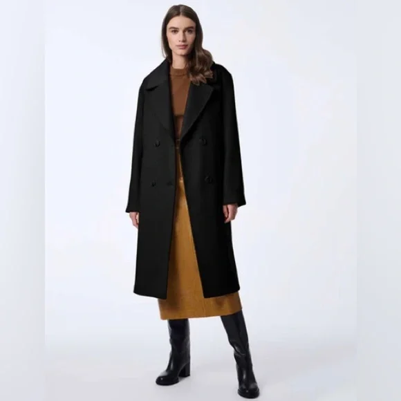 Vintage Coat Made in USA Harve Bernard Women’s Black Ember Wool Coat Sz 6 - Picture 2 of 14
